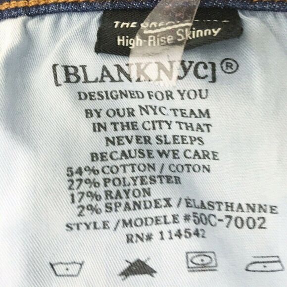 NWT Blank NYC The Great Jones 12" High Rise Skinny Jeans Medium Dark Wash Sz 31 - Picture 8 of 13